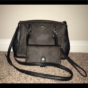 Coach cross body purse and matching wristlet